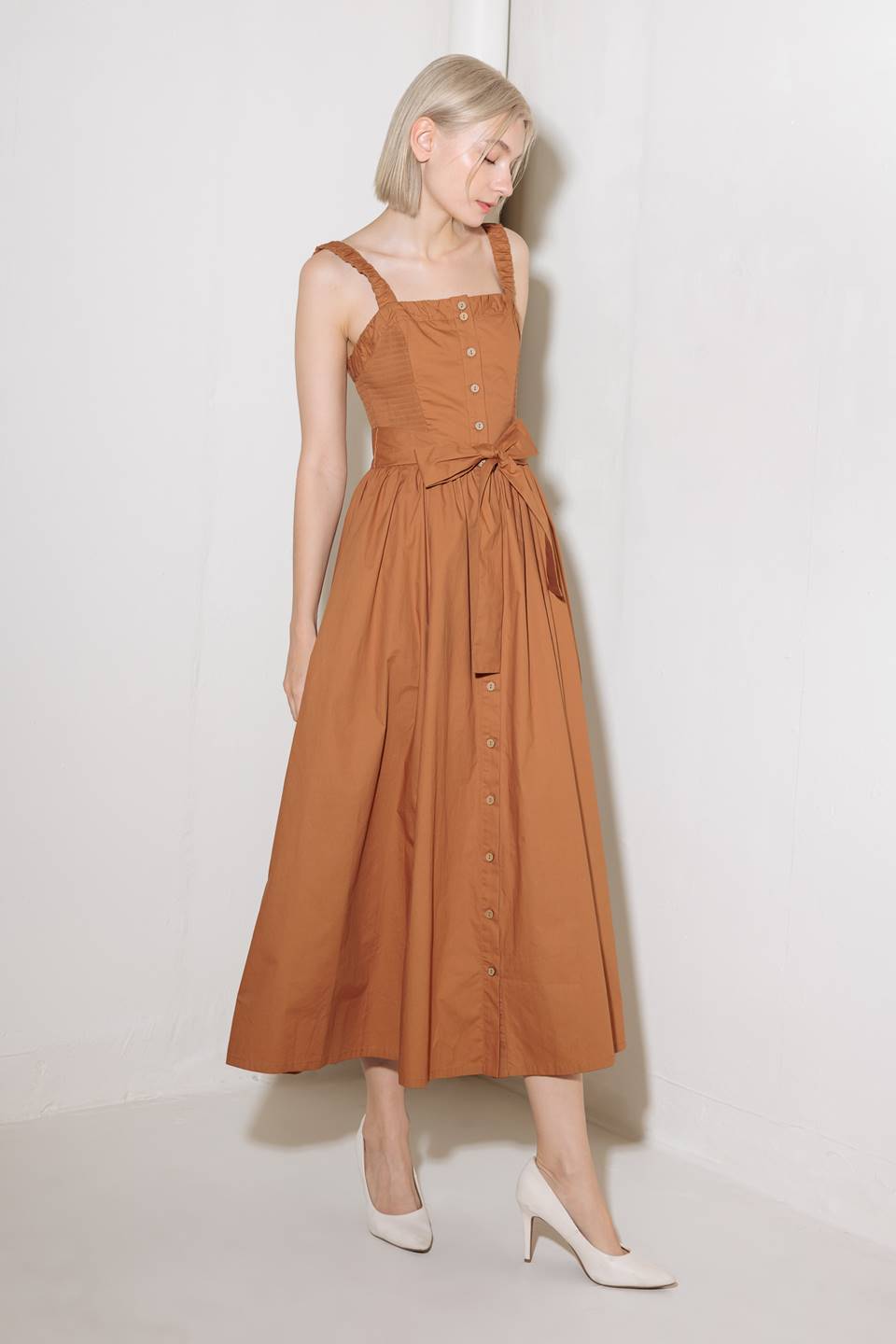 SOAK IN THE SUNSET WOVEN MIDI DRESS Flying Tomato